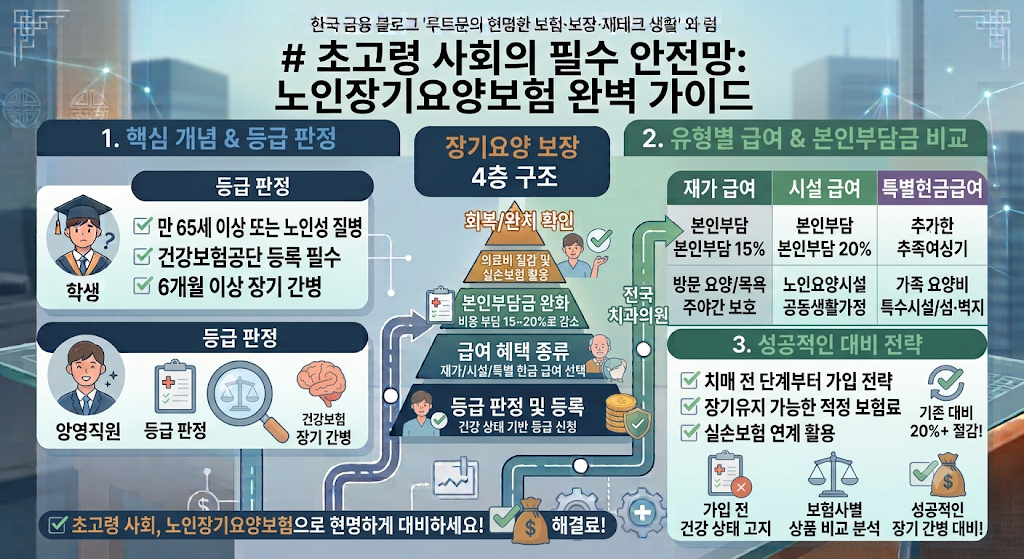 노인장기요양보험 완벽 가이드: 등급 판정 기준, 급여 혜택, 신청 절차 한눈에 보기
