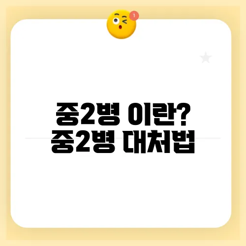 중2병 이란? 중2병 대처법