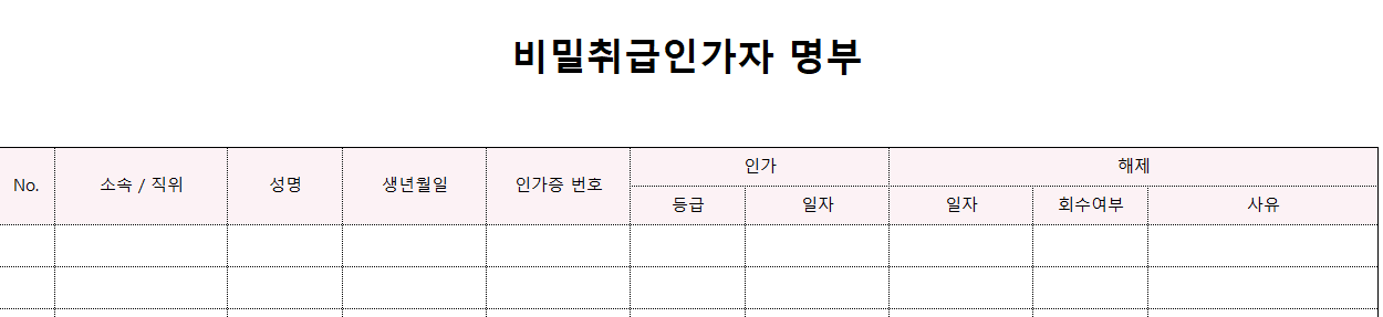 비밀취급인가자-서식-이미지