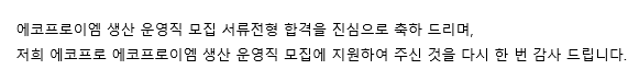 에코프로이엠 서류 통과