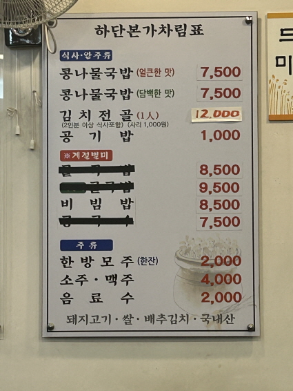 메뉴판