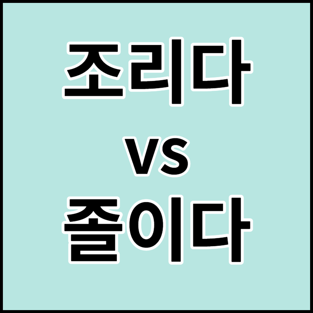 조리다 vs 졸이다