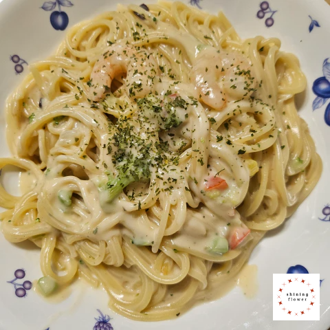 크림파스타 완성