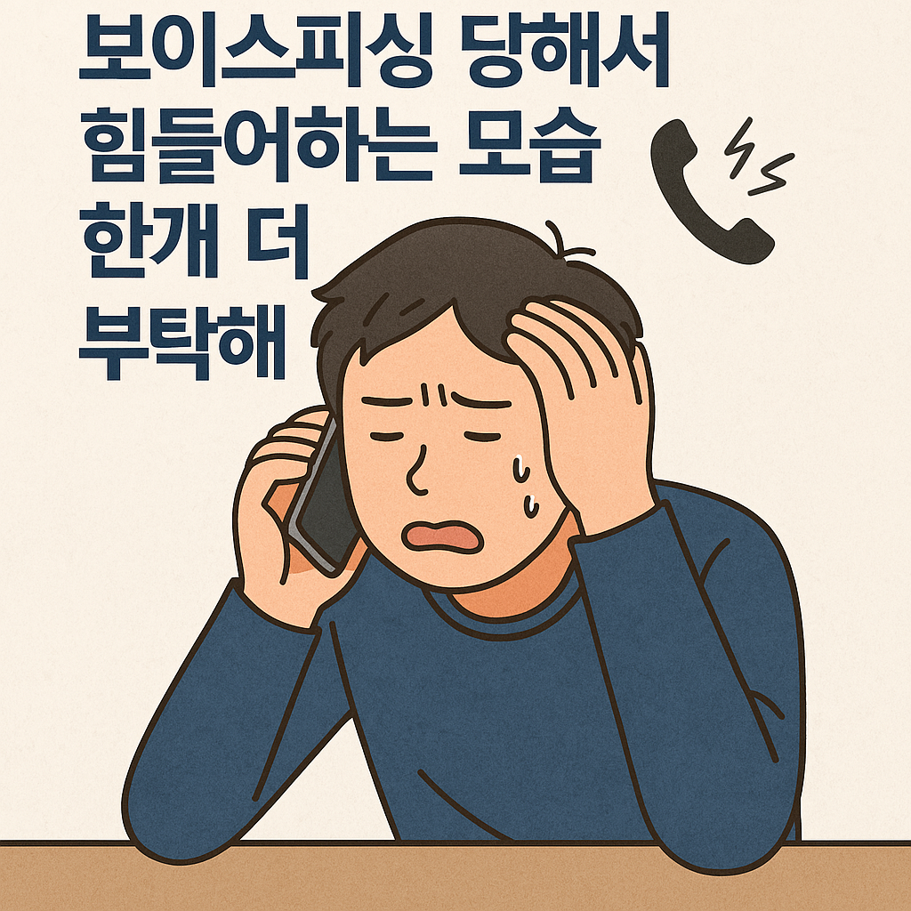 보이스 피싱으로 힘들어하는 모습
