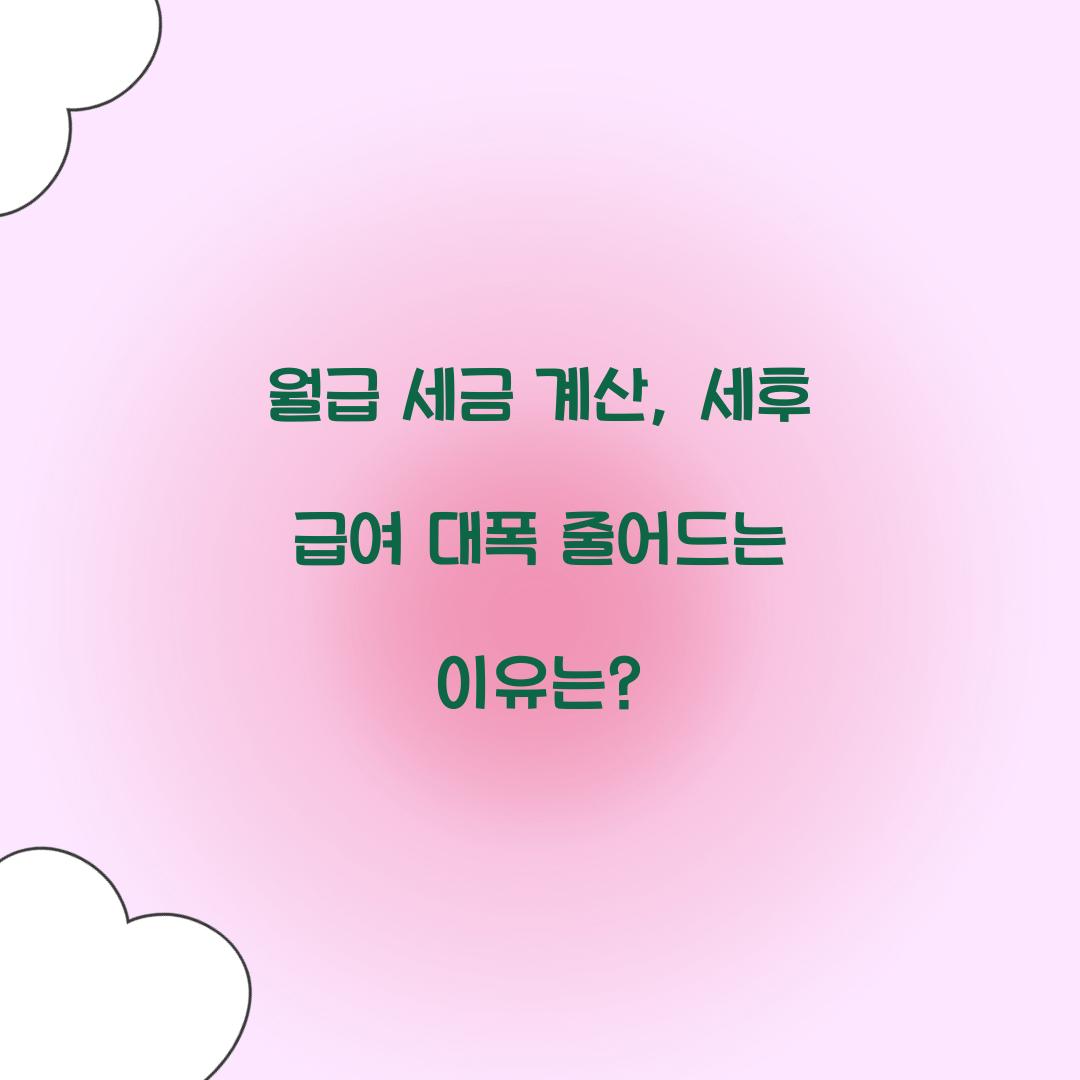 월급 세금 계산