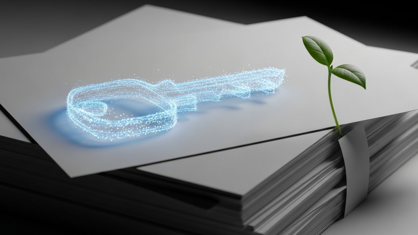 정확한 데이터와 기록을 통해 세무 리스크를 해결하는 마스터키를 상징하는 이미지