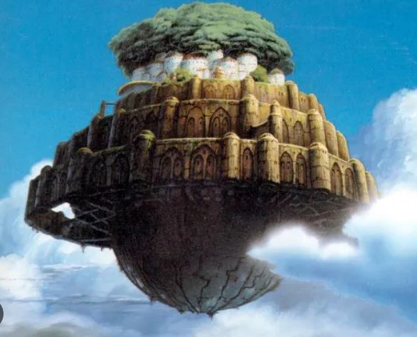 성이 공중에 떠있다