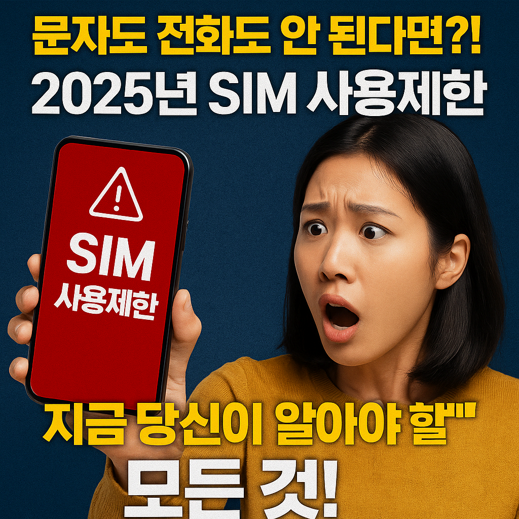 "문자도 전화도 안 된다면?!" 2025년 SIM 사용제한, 당신의 개인정보는 이미 털렸을 수 있습니다!