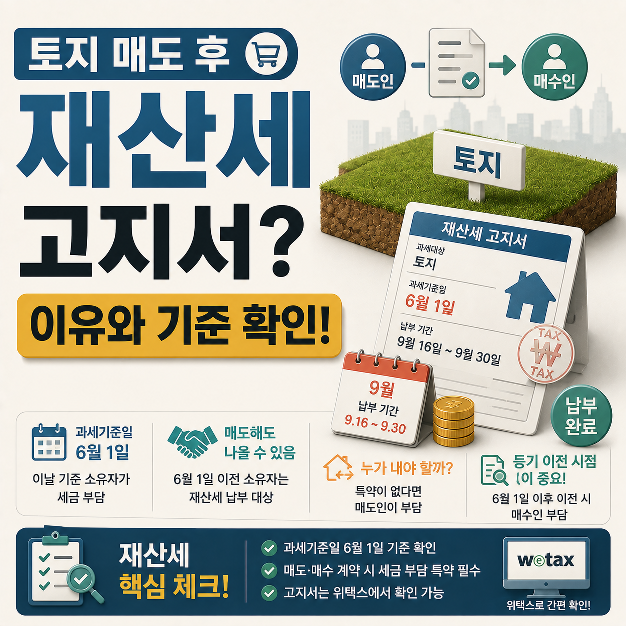 토지 매도 후 재산세 고지서 관련 이미지