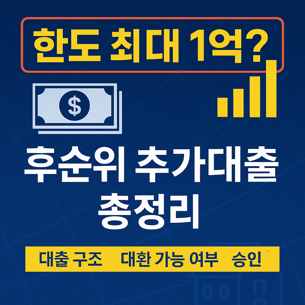 🔍 후순위 아파트 담보대출 한도는? 추가대출과 대환까지 한눈에 정리!