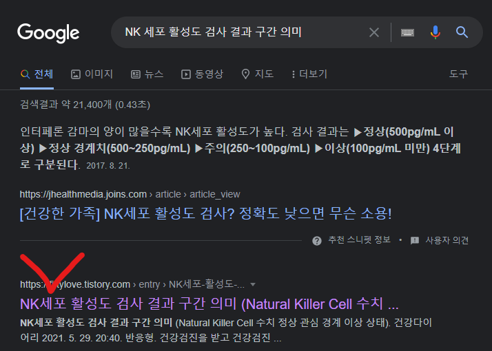 티스토리 삭제된 글 구글 검색 결과 확인 화면 사진