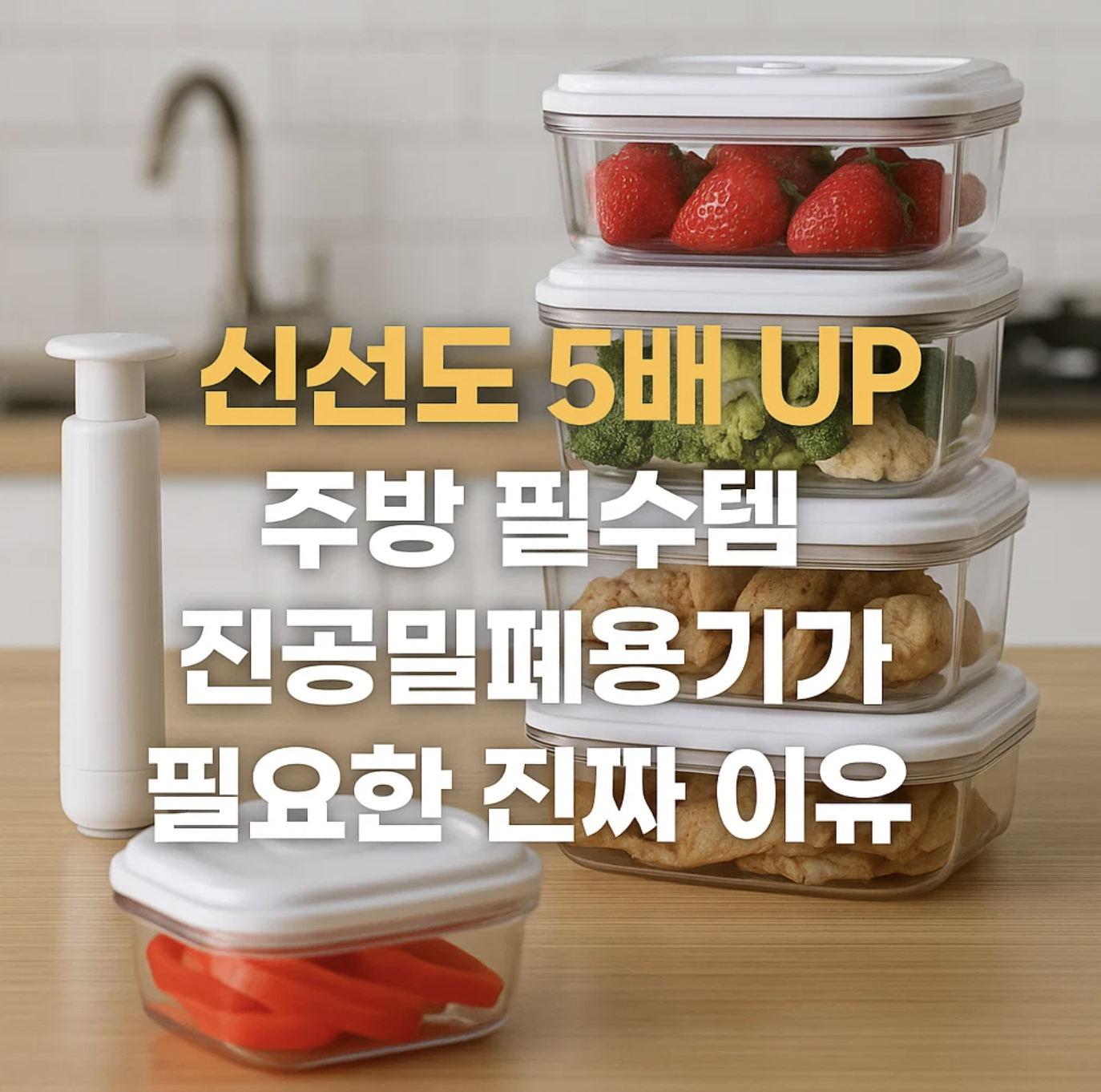 신선도 5배 UP, 주방 필수템 진공밀폐용기가 필요한 진짜 이유
