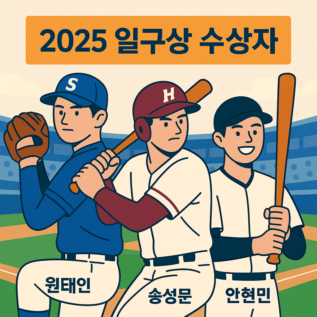 2025 일구상 수상자 원태인&middot;송성문&middot;안현민