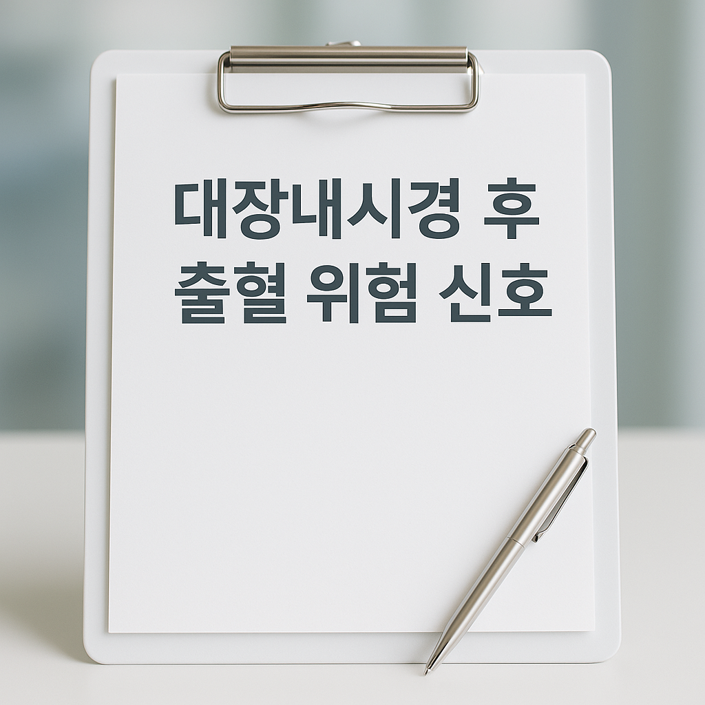 대장내시경 후 출혈 위험 신호, 실사형 이미지