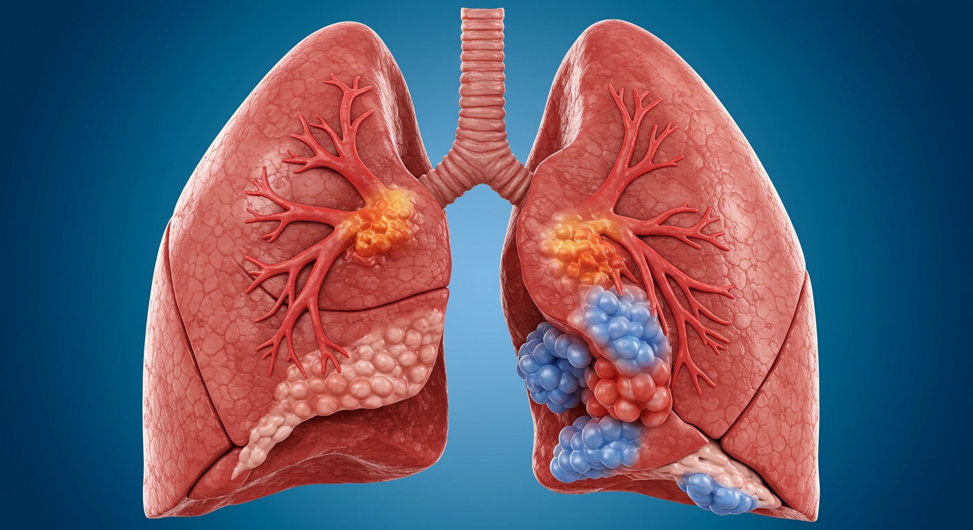 폐가 균에 감염된 모습이다.