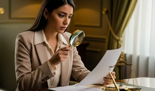 꼼꼼하게 살펴보는 여자