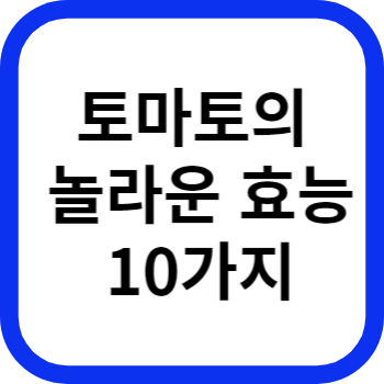 토마토의 놀라운 효능 10가지