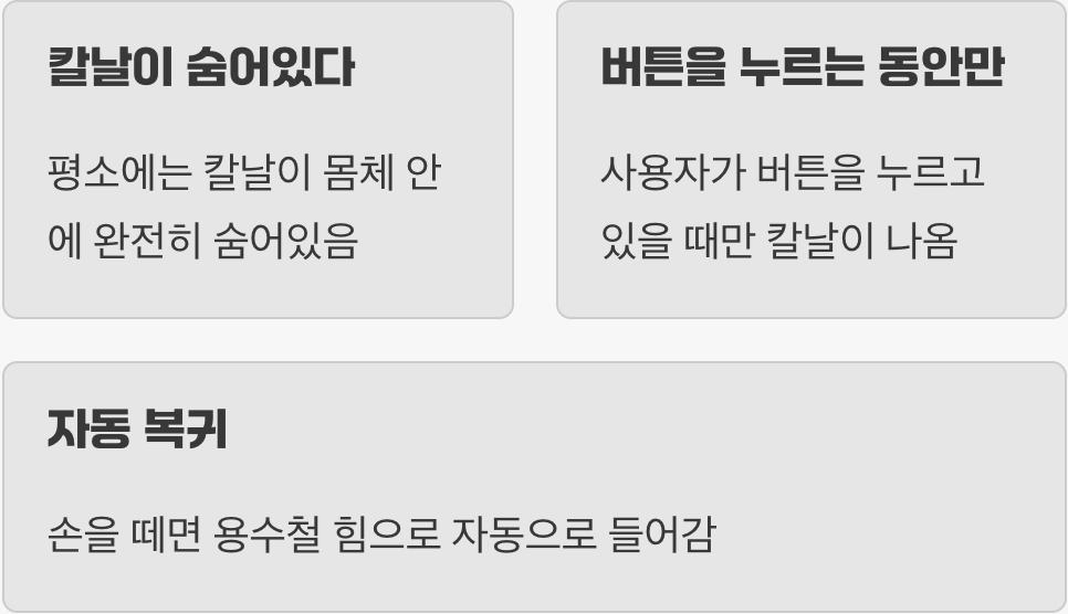 이름만 칼, '안전'이 핵심