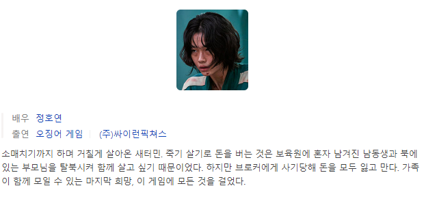 오징어 게임 등장인물
