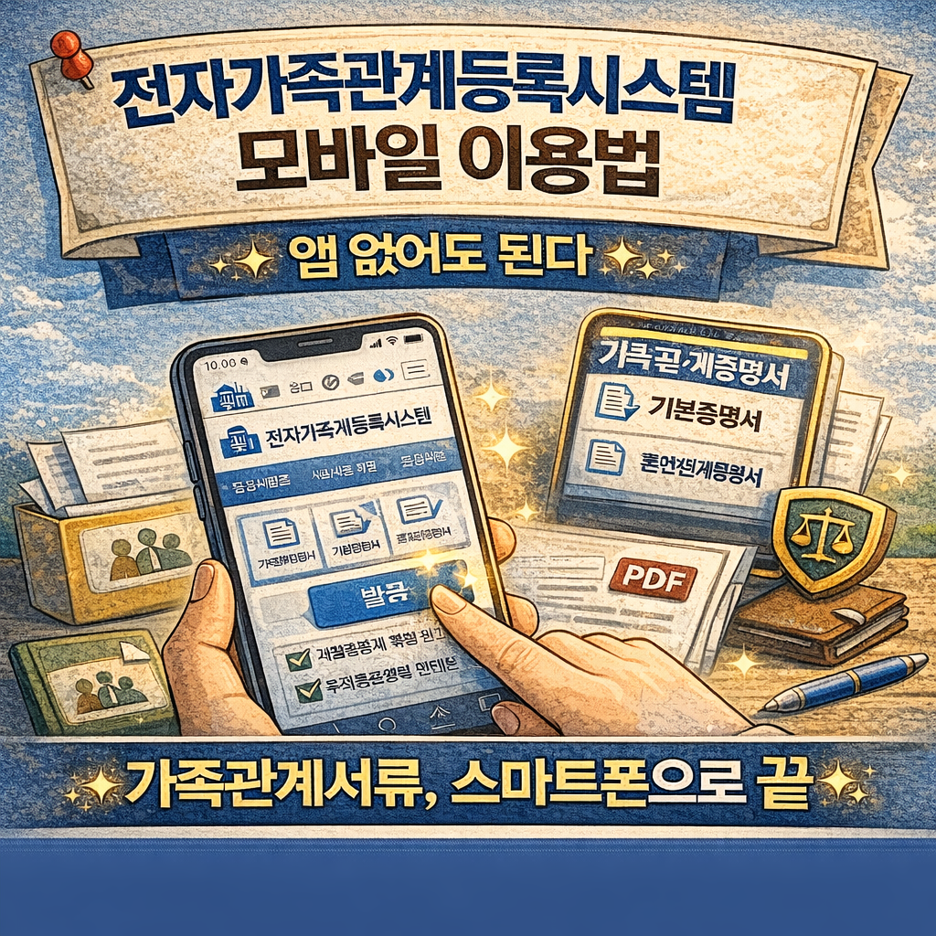 전자가족관계등록시스템 모바일웹 이용방법 총정리