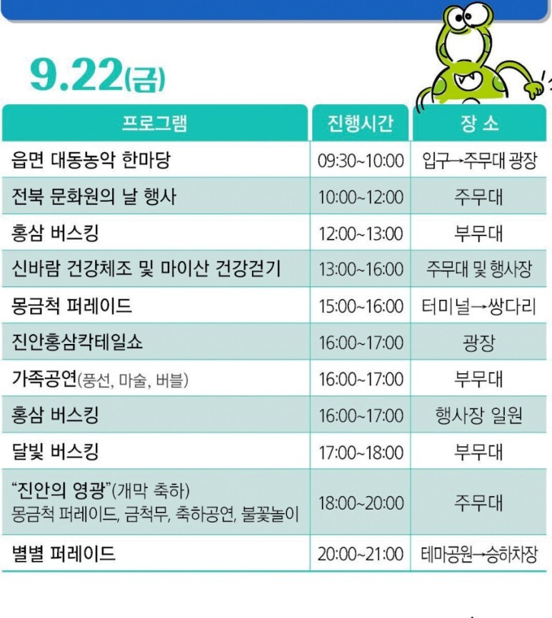 2023 진안홍삼축제 프로그램과 초대가수 소개(송가인, 나태주,조명섭,윤수현,추혁진 출연 외 다수)