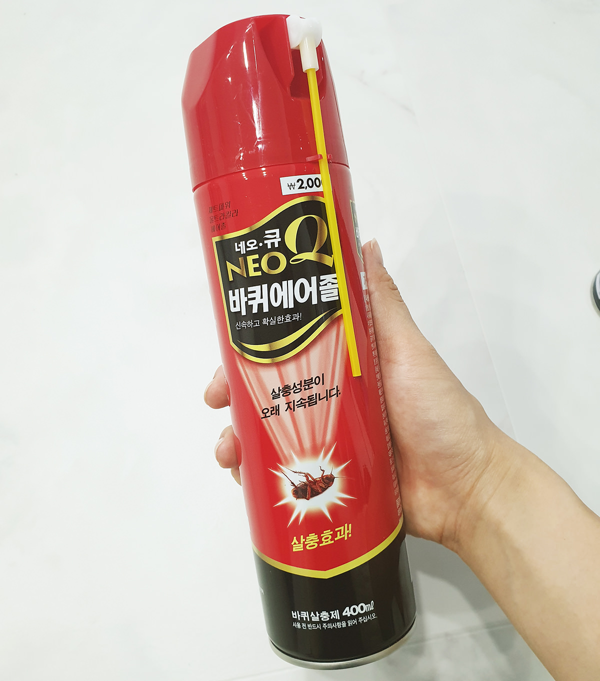 바퀴벌레 살충제를 들고있는 손