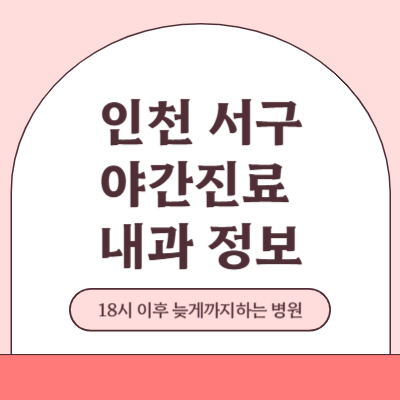 인천 서구 야간진료 내과 병원 (18시 이후 늦게까지하는 병원)