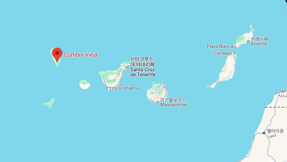 쿰브레 비에하의 위치를 알 수 있는 지도