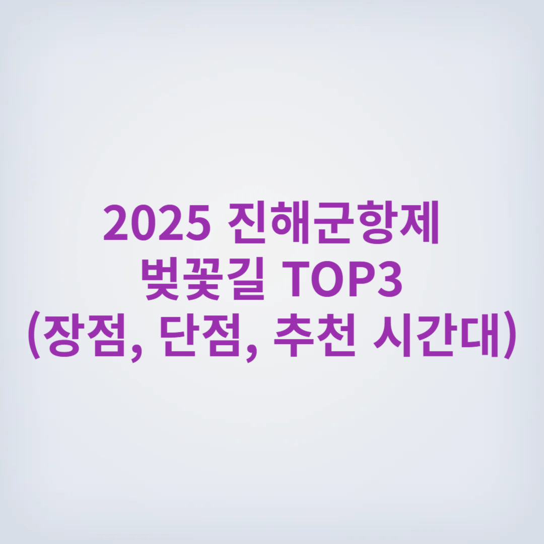 2025 진해군항제 벚꽃길 TOP3 썸네일