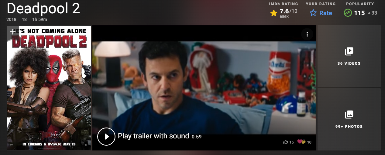 데드풀 2 평론가 평점 및 후기