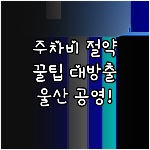 2025 울산 공영주차장 주차비 아끼..