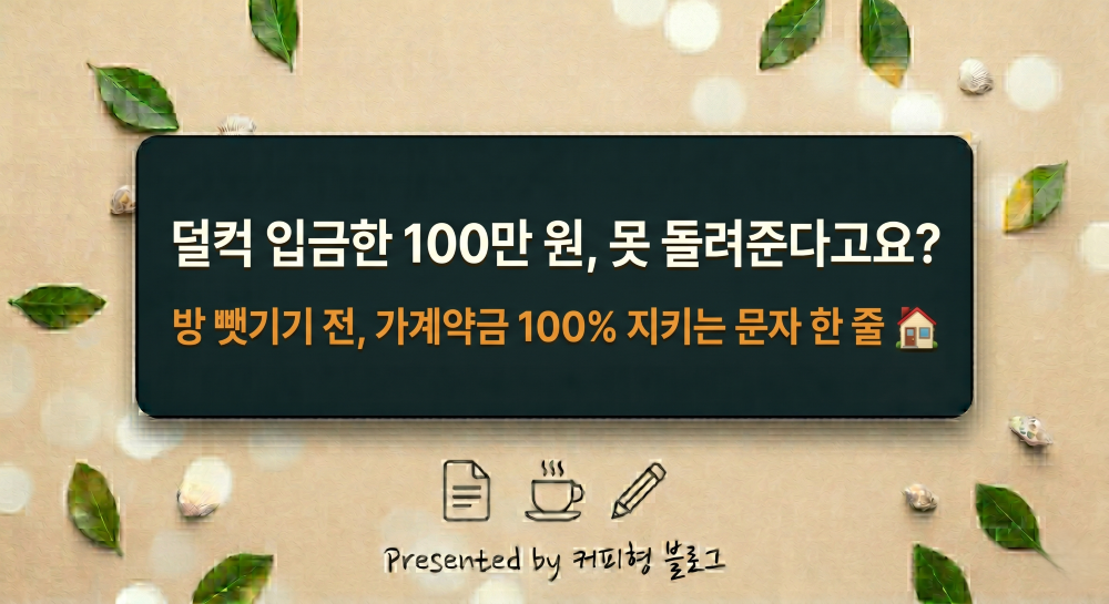 덜컥 계약한 부동산 가계약금 돌려받는법 안내 블로그 썸네일 이미지