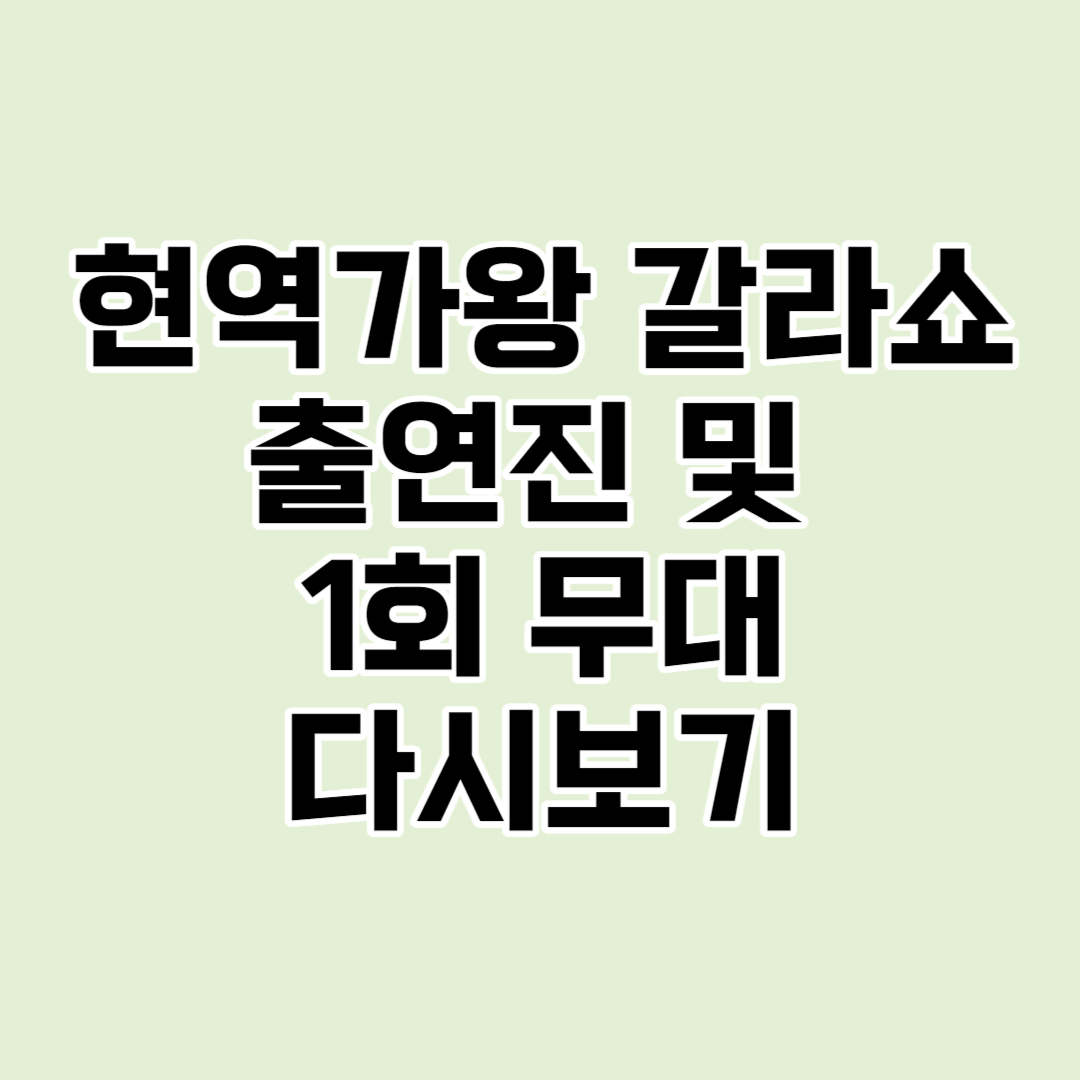 현역가왕 갈라쇼 1회 무대 다시보기