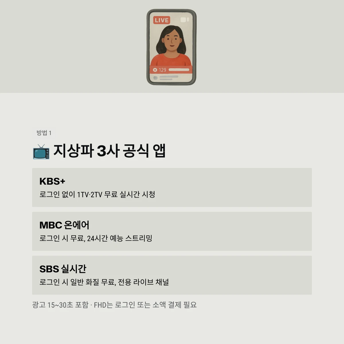 지상파 3사 공식 앱