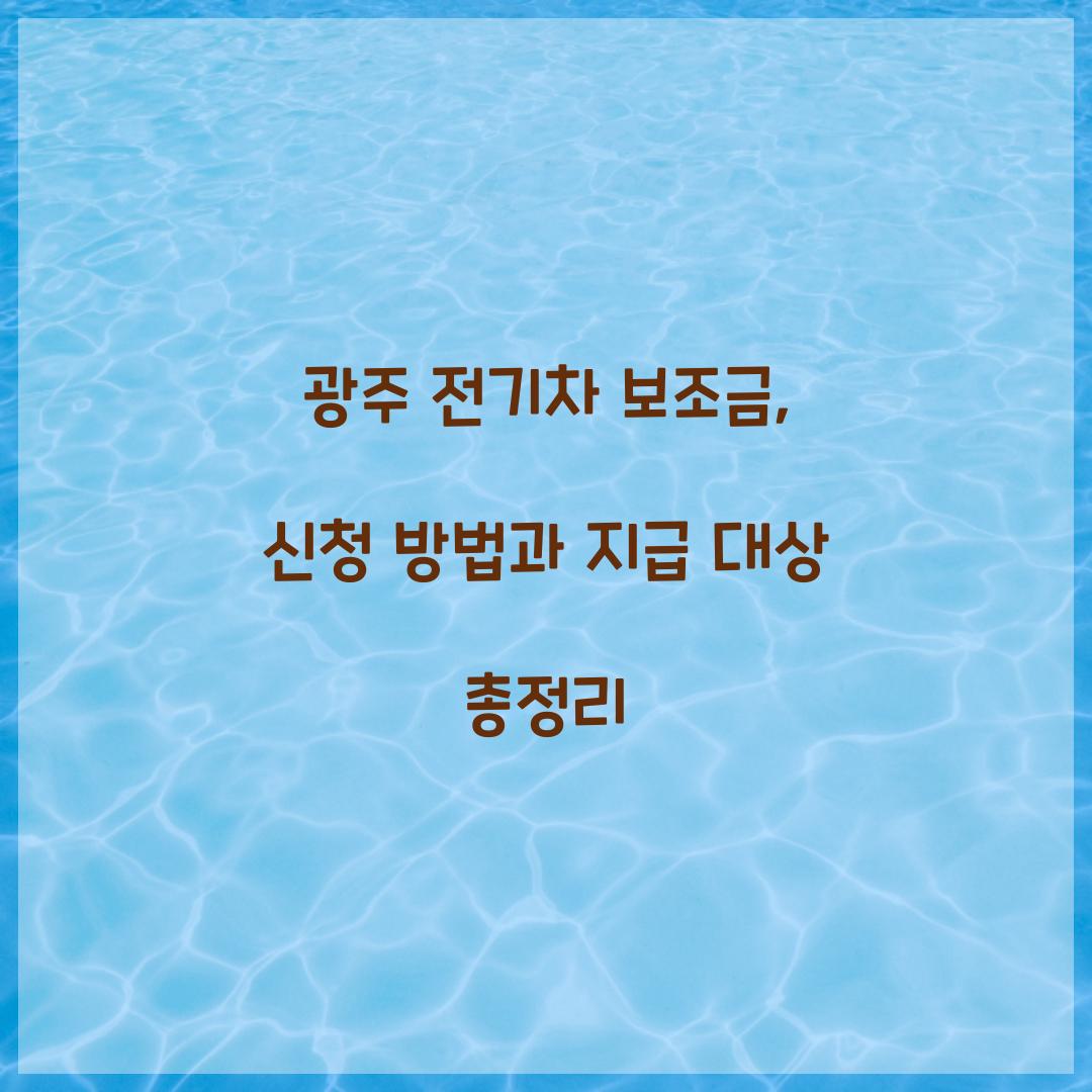 광주 전기차 보조금