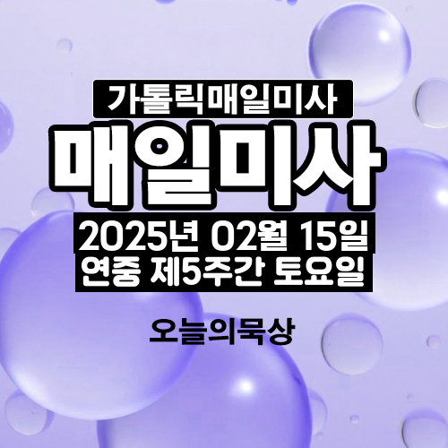 2025년 2월 15일 매일미사 연중 제5주간 토요일 오늘의 묵상