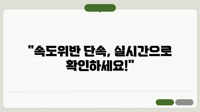 속도위반 실시간 조회 및 정확한 단속기준