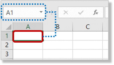 이름 상자에 선택된 셀 주소 표시