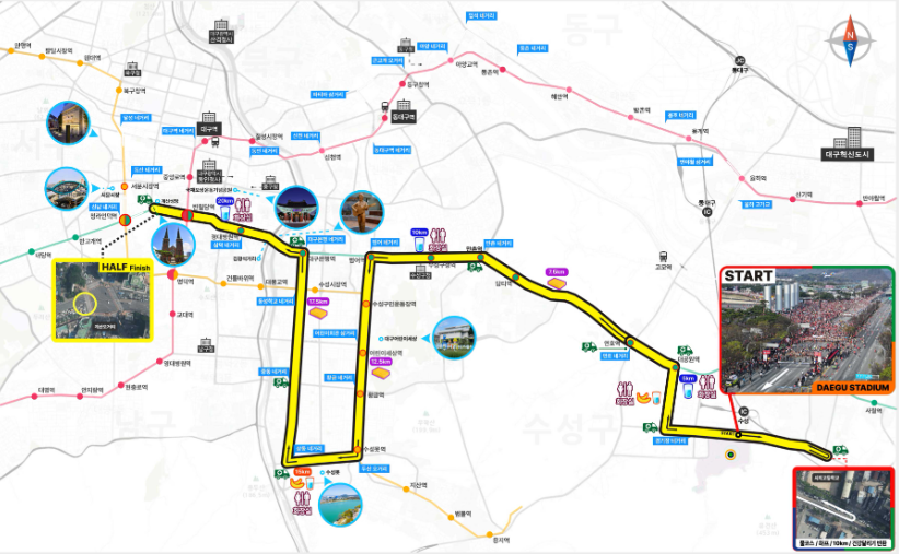 대구마라톤 하프코스 코스