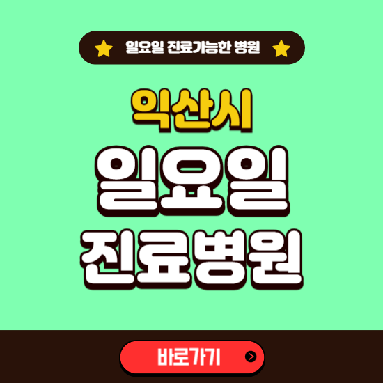 익산시 일요일 진료 가능한 병원 ❘ 주말 문여는 곳 총정리 (소아과, 내과, 안과, 치과, 피부과, 정형외과, 산부인과)