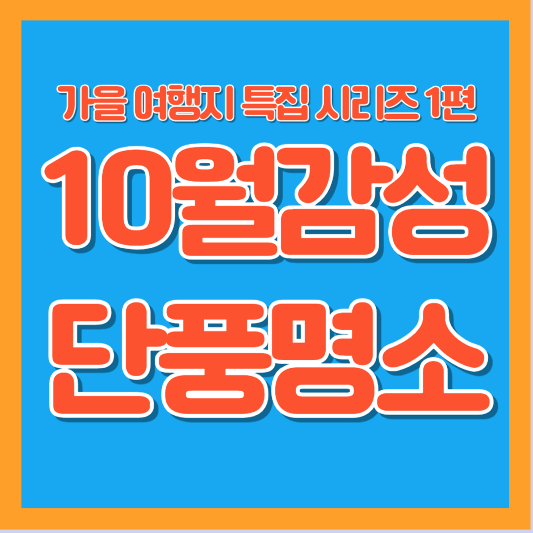 10월 단풍 여행지 단풍 가을 추천