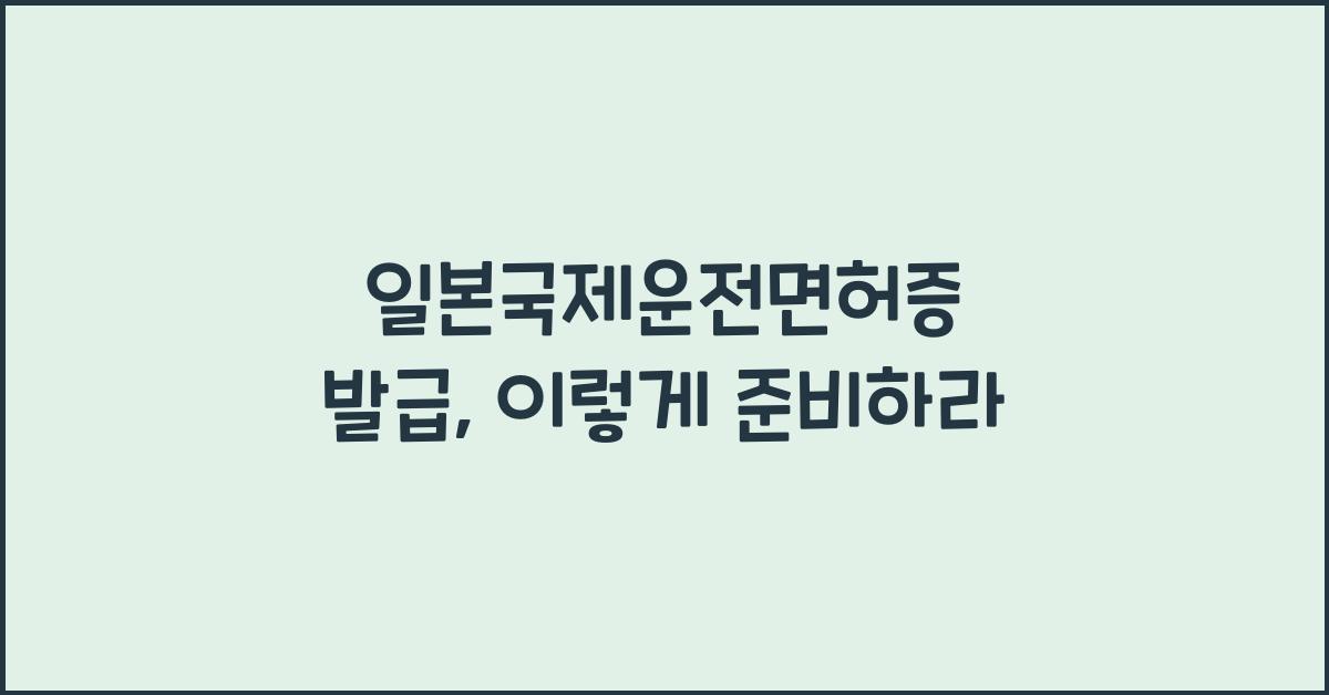 일본국제운전면허증