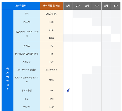 베트남 홍역 예방접종 조회