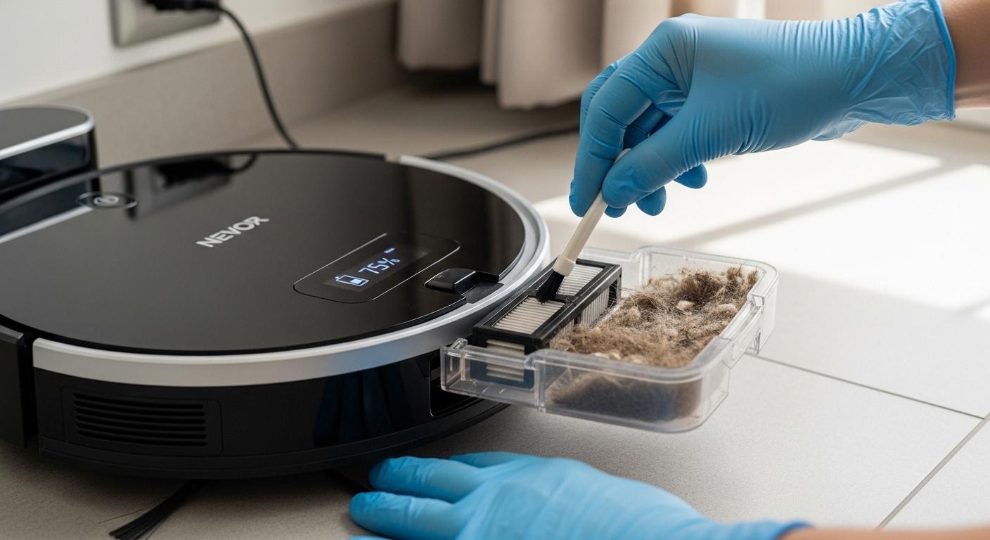 배터리 자동 먼지비움 로봇청소기 관리 방법