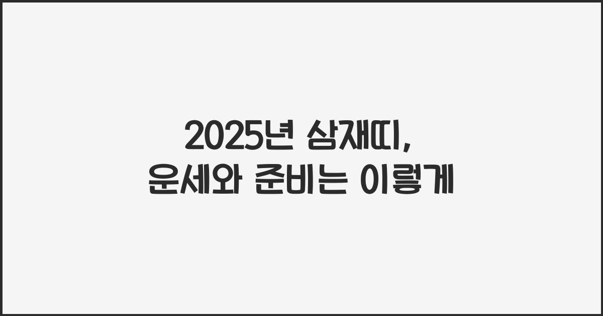 2025년 삼재띠