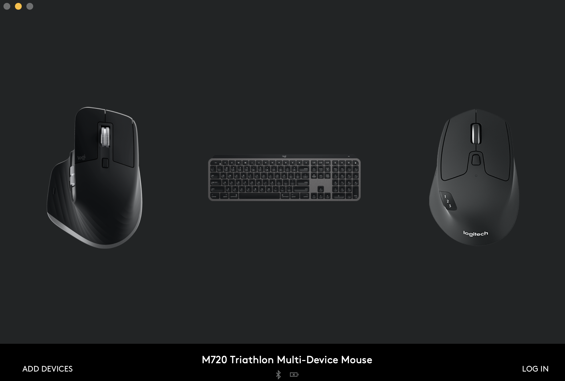 로지텍 옵션 실행화면