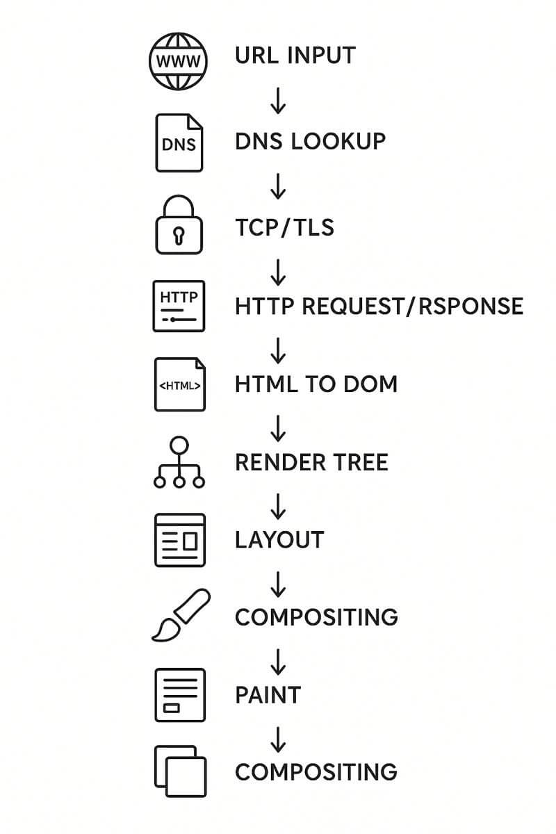 브라우저 렌더링 과정: 주소 입력 후 화면이 보이기까지 내부에서 일어나는 일