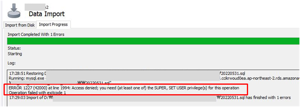 access denied definer