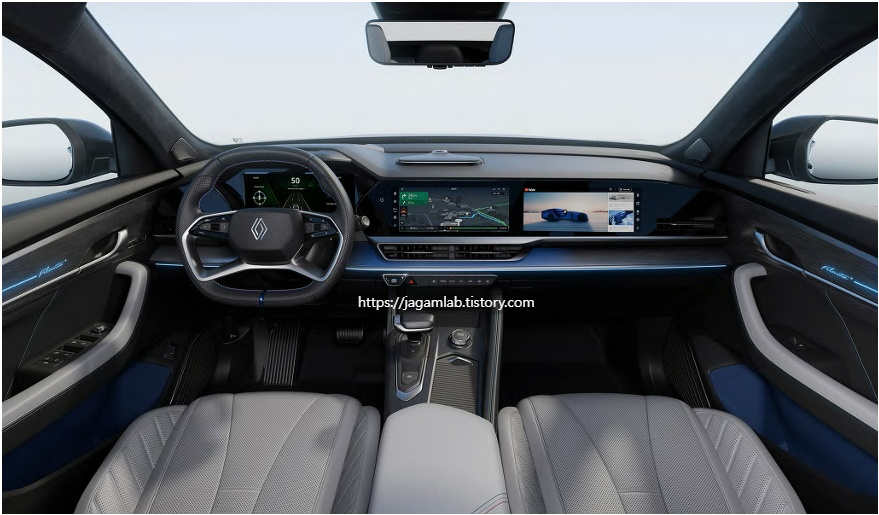 필랑트 하이브리드 블랙/퓨어 라이트 그레이 투톤 내장 컬러 및 나파 인조가죽 시트