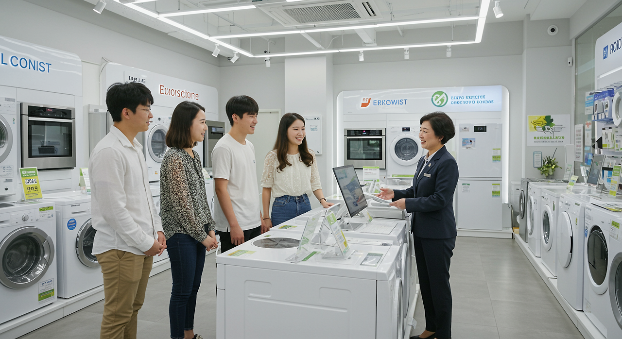 가전제품 보러 온 사람들